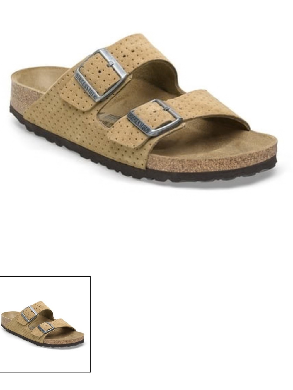 NWOT Birkenstock Arizona Suede Double Buckle Sandals in Tan Women’s Size EU 41